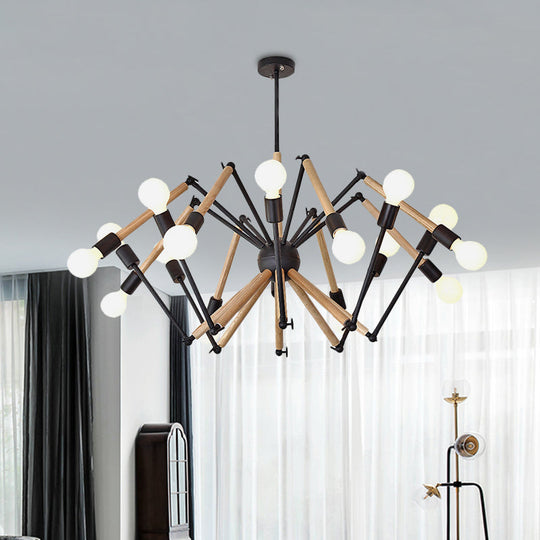 Spider Shape Suspension Light - Contemporary Metal Chandelier For Living Room (8/10/12/16-Head)
