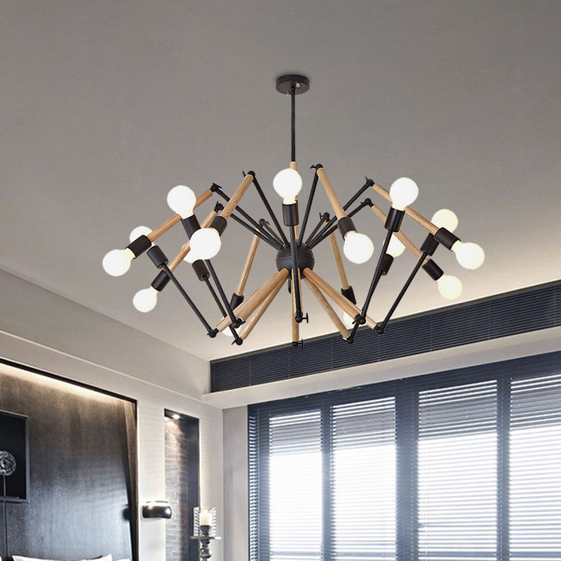 Spider Shape Suspension Light - Contemporary Metal Chandelier For Living Room (8/10/12/16-Head)