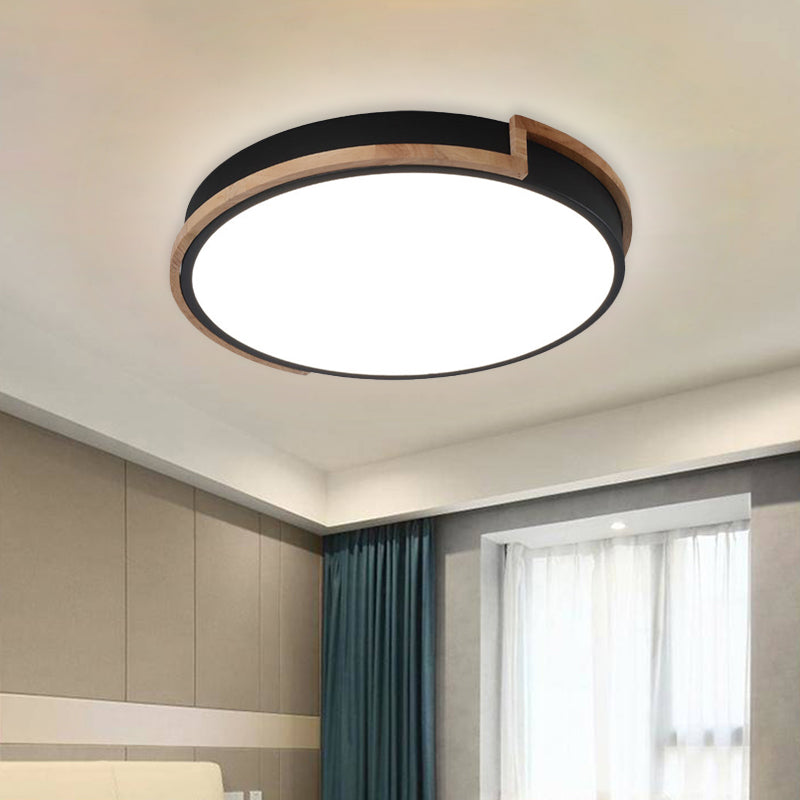 Eye - Caring Slim Drum Led Ceiling Light For Bedroom - Choice Of 3 Sizes In Black Grey Or White /