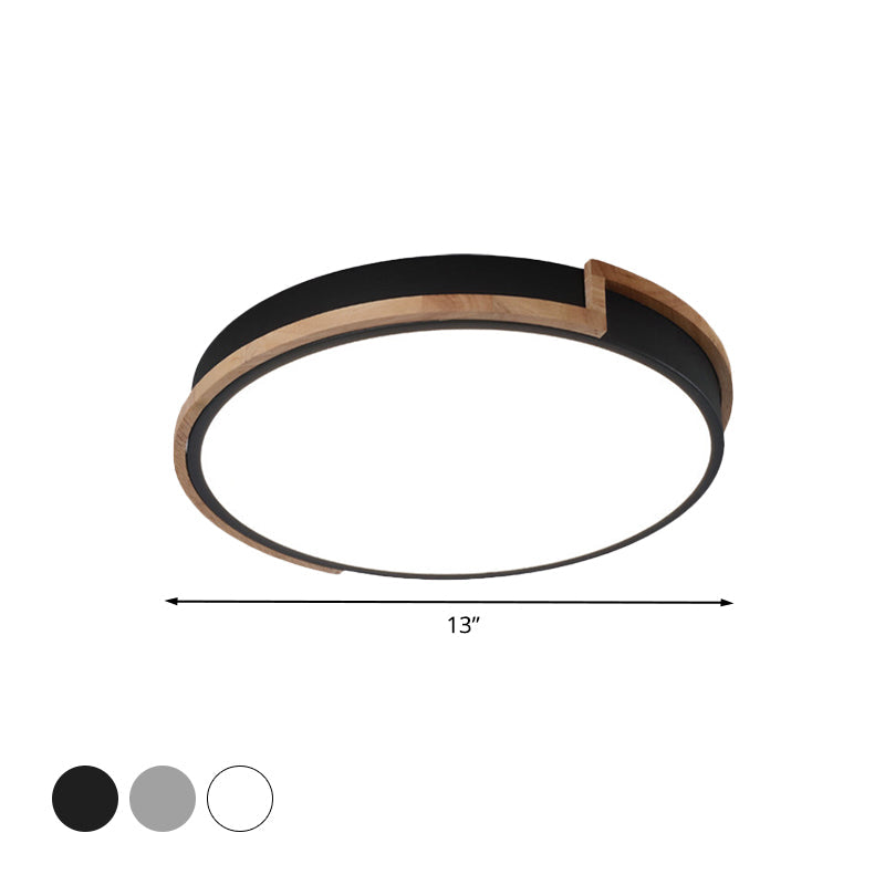 Eye - Caring Slim Drum Led Ceiling Light For Bedroom - Choice Of 3 Sizes In Black Grey Or White