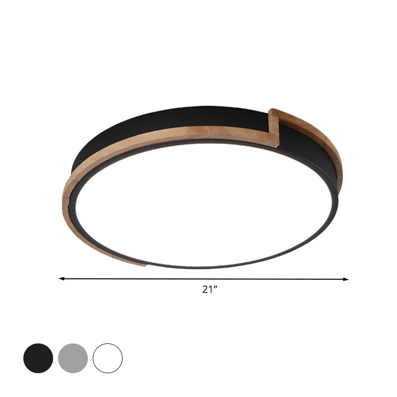 Eye - Caring Slim Drum Led Ceiling Light For Bedroom - Choice Of 3 Sizes In Black Grey Or White