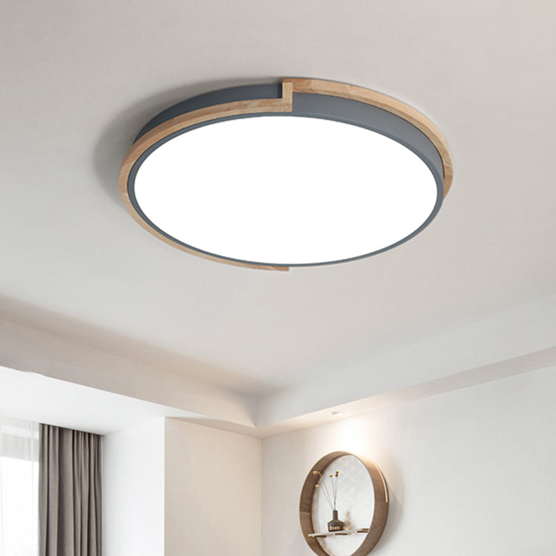Eye-Caring Slim Drum Led Ceiling Light For Bedroom - Choice Of 3 Sizes In Black Grey Or White / 13