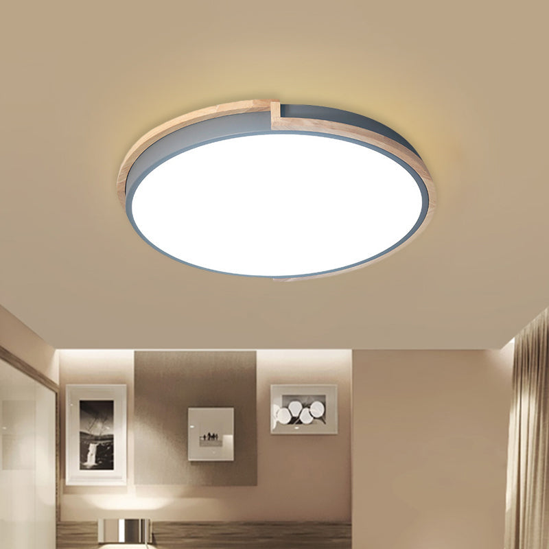 Eye - Caring Slim Drum Led Ceiling Light For Bedroom - Choice Of 3 Sizes In Black Grey Or White