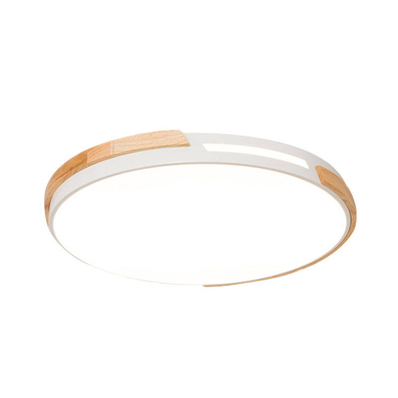 Modern Led Circle Flush Ceiling Light With Macaron Style Acrylic In Green/Grey/White - Ideal For