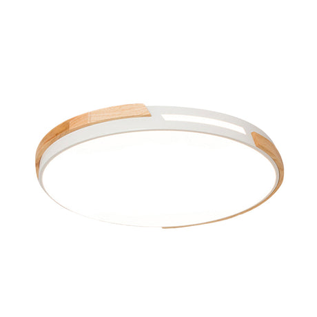 Modern Led Circle Flush Ceiling Light With Macaron Style Acrylic In Green/Grey/White - Ideal For