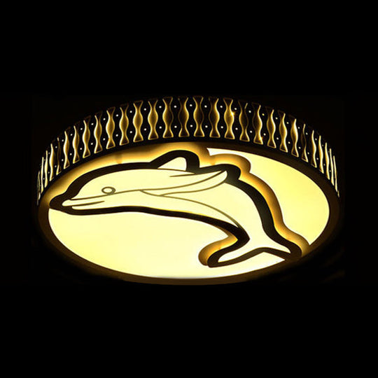 Nordic Modern Round Flush Mount Ceiling Light In White - Bedroom & Living Room Lighting / A