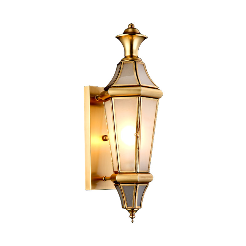 Vintage Brass Wall Sconce With Translucent Glass - Perfect Bedside Light