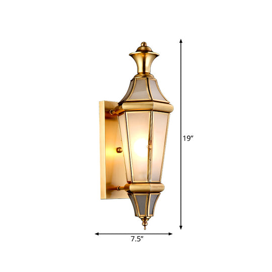 Vintage Brass Wall Sconce With Translucent Glass - Perfect Bedside Light