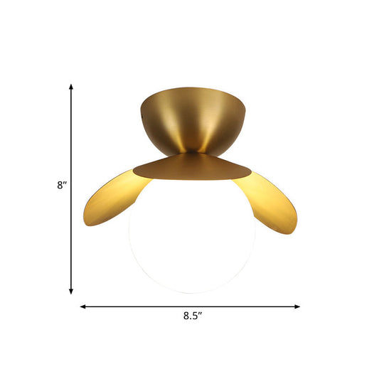 Modern Petal Ceiling Mounted Brass Led Flushmount Light Fixture