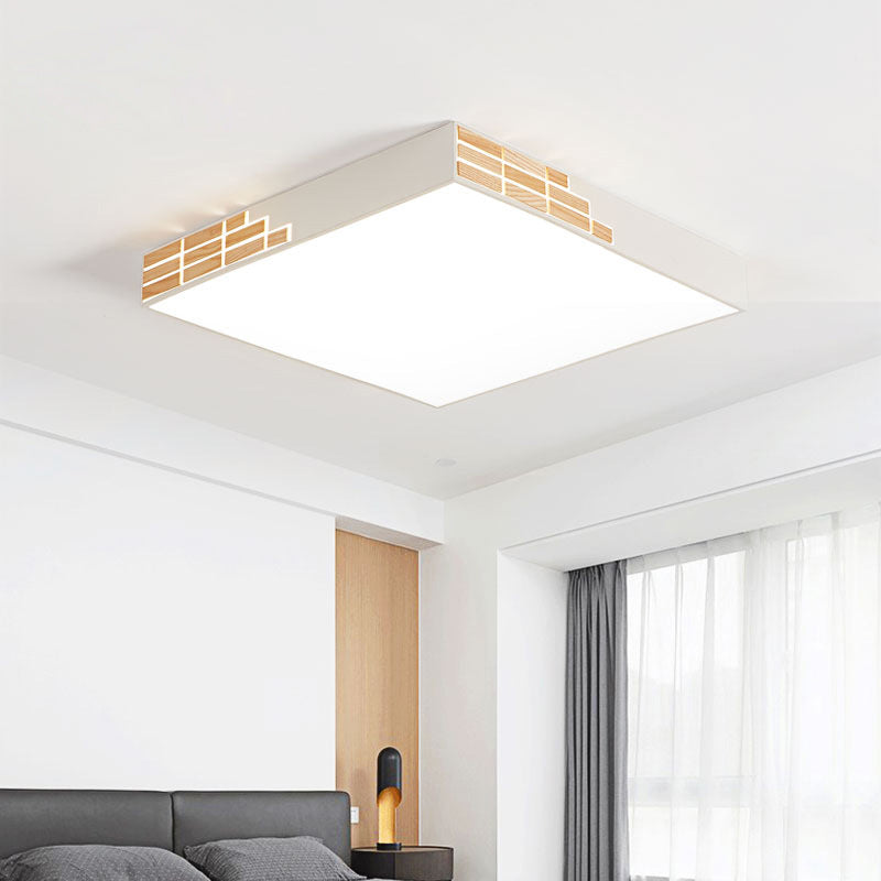 Modern Led Bedroom Flushmount Lighting In White - 16/19.5/23.5 Width