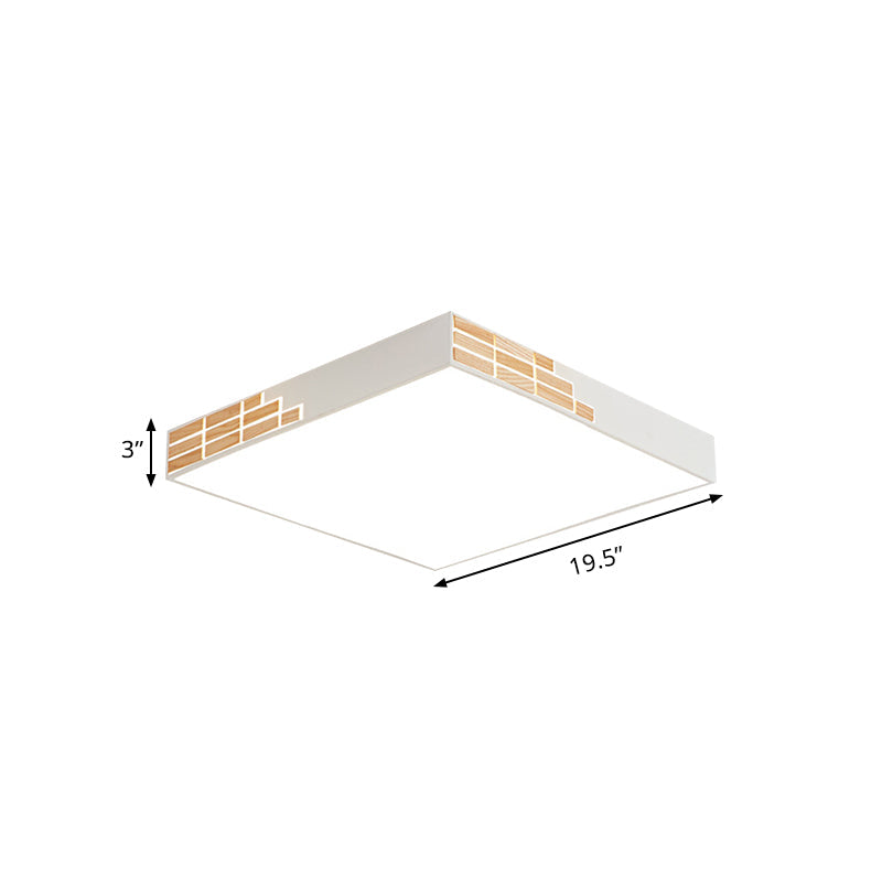 Modern Led Bedroom Flushmount Lighting In White - 16’/19.5’/23.5’ Width