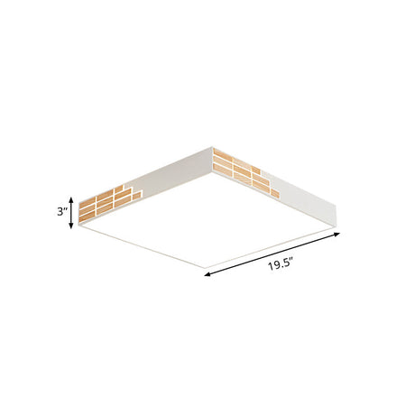 Modern Led Bedroom Flushmount Lighting In White - 16’/19.5’/23.5’ Width