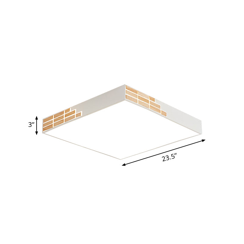 Modern Led Bedroom Flushmount Lighting In White - 16/19.5/23.5 Width