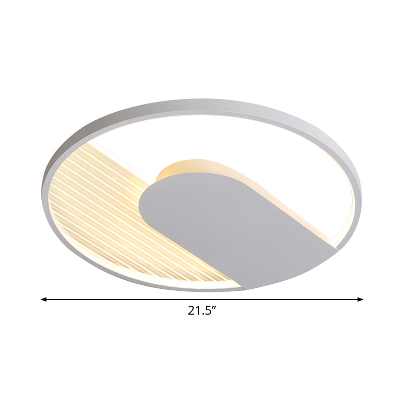 U - Shaped Flush Mount Led Ceiling Light For Minimalist Bedroom - 18’/21.5’ Wide Warm/White Option