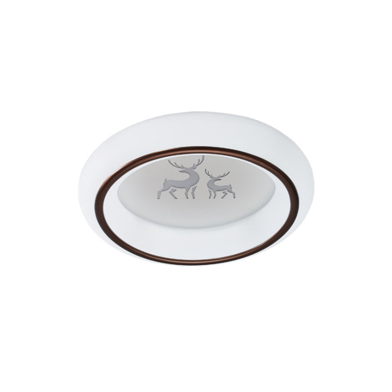 Nordic Acrylic Led Ceiling Light With Elk/Star/Hot Air Balloon Pattern - Flush Mount