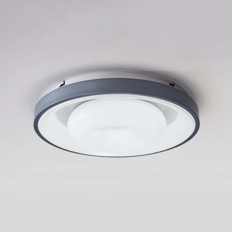 Modern Blue - White Led Ceiling Light With Acrylic Shade: Macaron Flush Mount Lamp