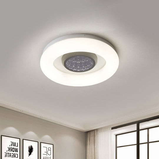 Minimalist Led Ceiling Flush Mount Light With Acrylic Shade In Black/Grey/Silver