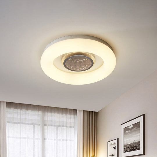 Minimalist Led Ceiling Flush Mount Light With Acrylic Shade In Black/Grey/Silver Silver
