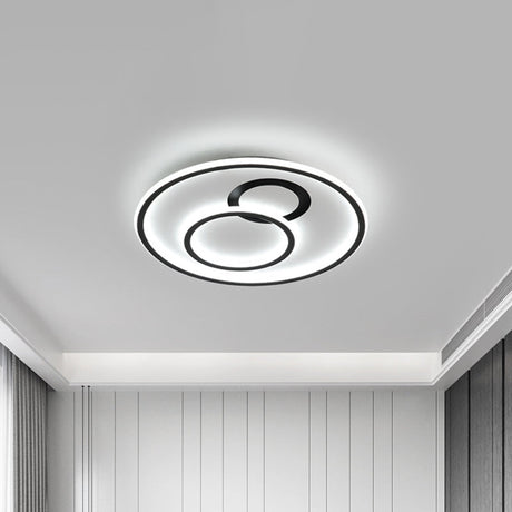 16/19.5 Dia Led Flush Mount Light Fixture - Extra Thin & Minimalist Black