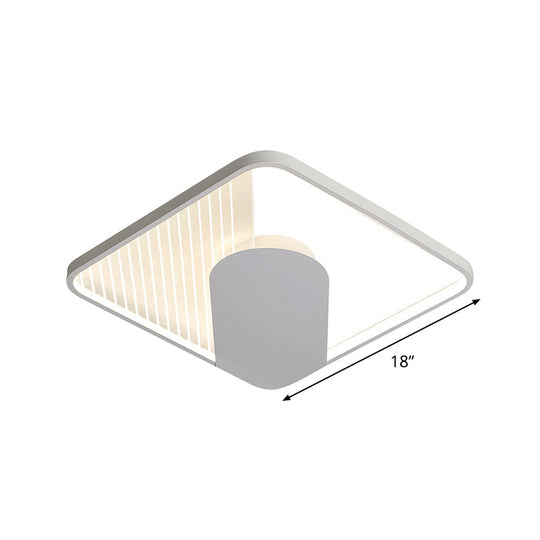 Modern Square Acrylic Led Ceiling Flush Mount Light (18/21.5) - Simple White Finish Super Thin