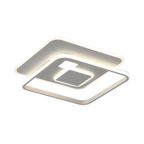 Minimalist White Rectangle Led Acrylic Ceiling Light - Warm/White Flush Mount Fixture