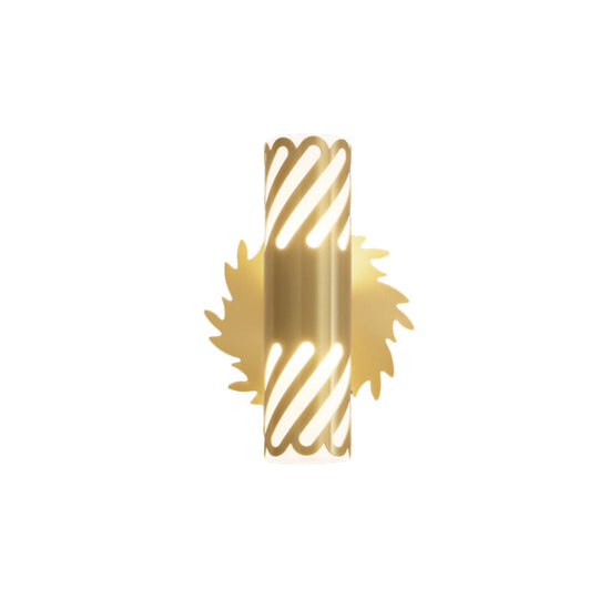 Brass Wall Mount Led Sconce Lamp - Unique Tubular Design For Bedroom Lighting