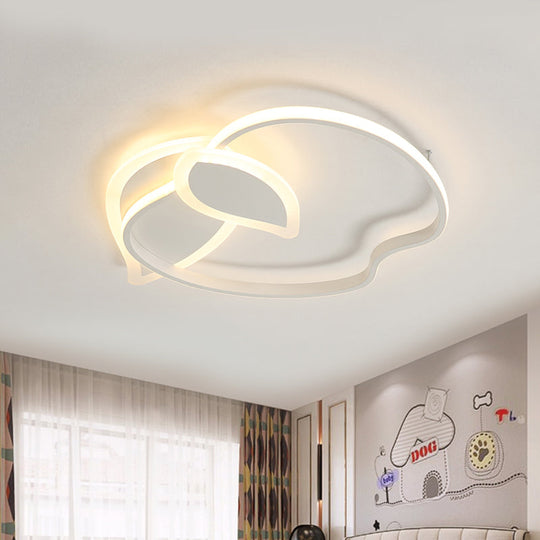 Kids’ Led Flush Mount Ceiling Lighting With Apple Aluminum Frame - Pink/White/Black Options