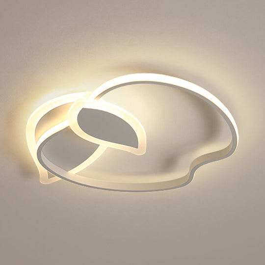 Kids Led Flush Mount Ceiling Lighting With Apple Aluminum Frame - Pink/White/Black Options