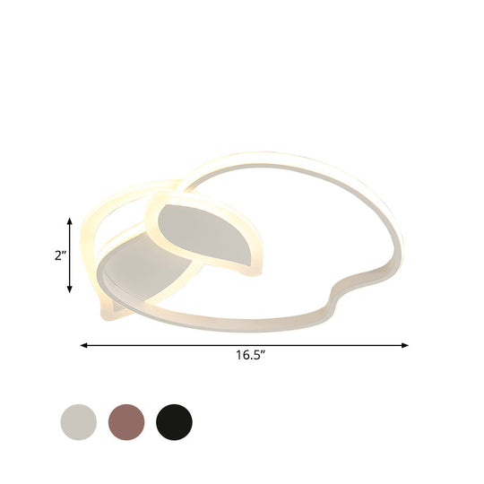 Kids’ Led Flush Mount Ceiling Lighting With Apple Aluminum Frame - Pink/White/Black Options