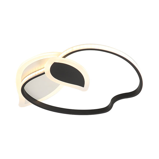 Kids’ Led Flush Mount Ceiling Lighting With Apple Aluminum Frame - Pink/White/Black Options