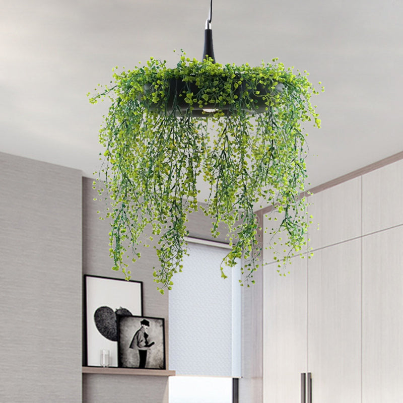 Loft Style Metal Pendant Lighting With Donut Design | 1-Bulb Hanging Ceiling Light For Balcony