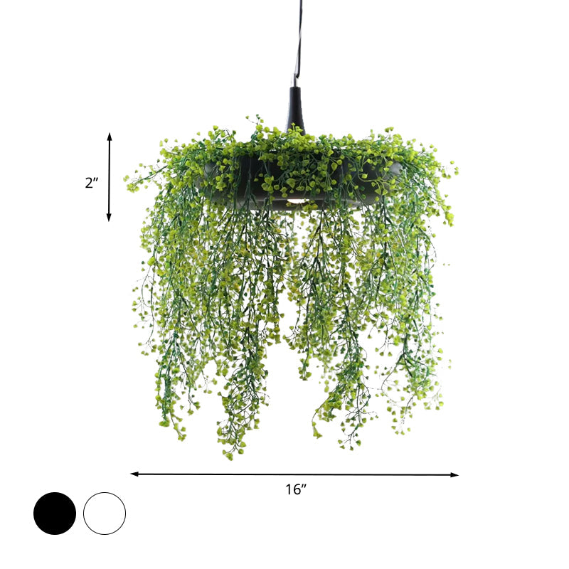 Loft Style Metal Pendant Lighting With Donut Design | 1-Bulb Hanging Ceiling Light For Balcony