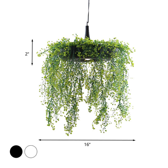 Loft Style Metal Pendant Lighting With Donut Design | 1-Bulb Hanging Ceiling Light For Balcony