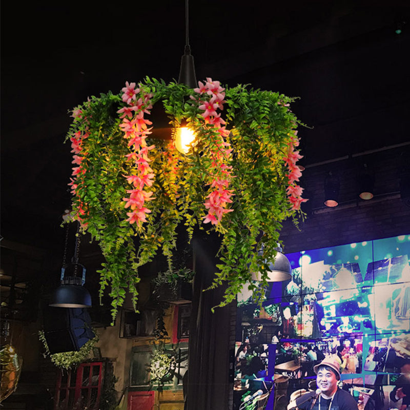 Black Metallic Warehouse Hanging Pendant - Ideal For Restaurants 1-Light Ceiling Fixture