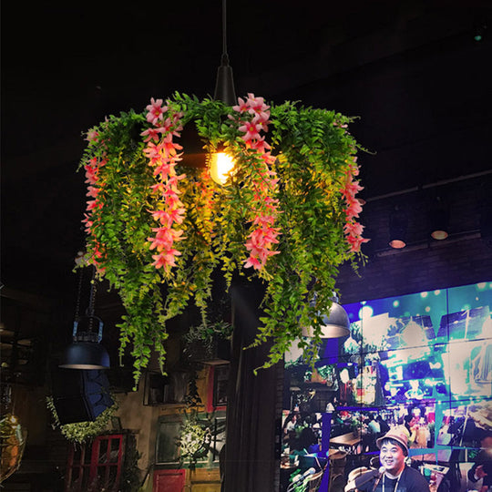 Black Metallic Warehouse Hanging Pendant - Ideal For Restaurants 1-Light Ceiling Fixture