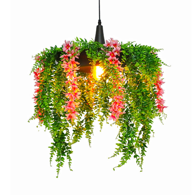 Black Metallic Warehouse Hanging Pendant - Ideal For Restaurants 1-Light Ceiling Fixture