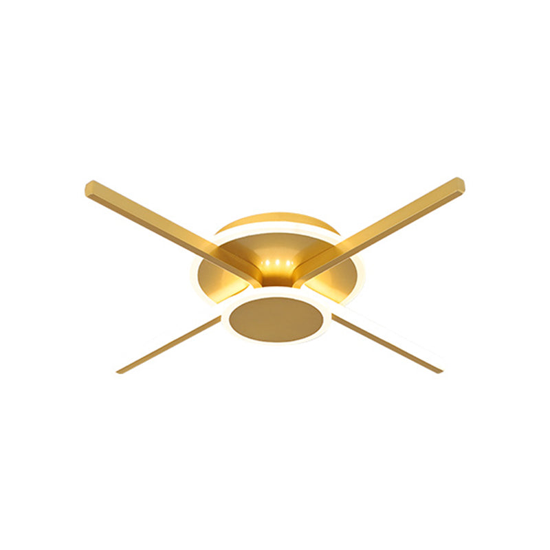 Minimalist Acrylic Led Ceiling Mount Light - Gold 19.5/24.5 Wide Bedroom Flush Fixture Warm/White