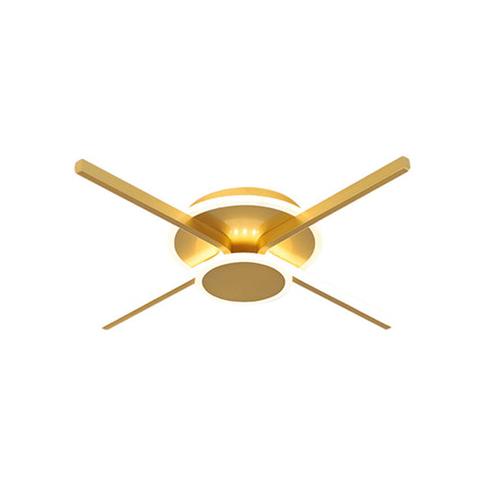 Minimalist Acrylic Led Ceiling Mount Light - Gold 19.5’/24.5’ Wide Bedroom Flush Fixture Warm/White