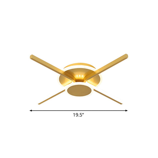 Minimalist Acrylic Led Ceiling Mount Light - Gold 19.5/24.5 Wide Bedroom Flush Fixture Warm/White