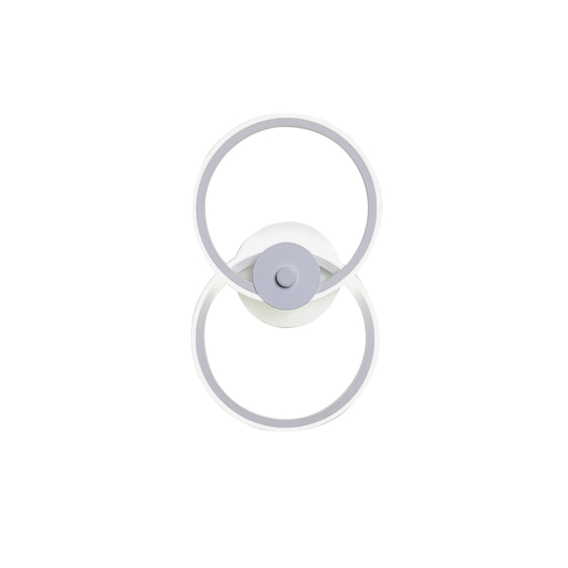 Minimalist Flush Mount Wall Sconce: Ring Acrylic Led Light In Warm/White