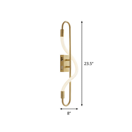 Modern Gold Led Wall Sconce With Tube Acrylic Shade - Elegant Lighting Solution