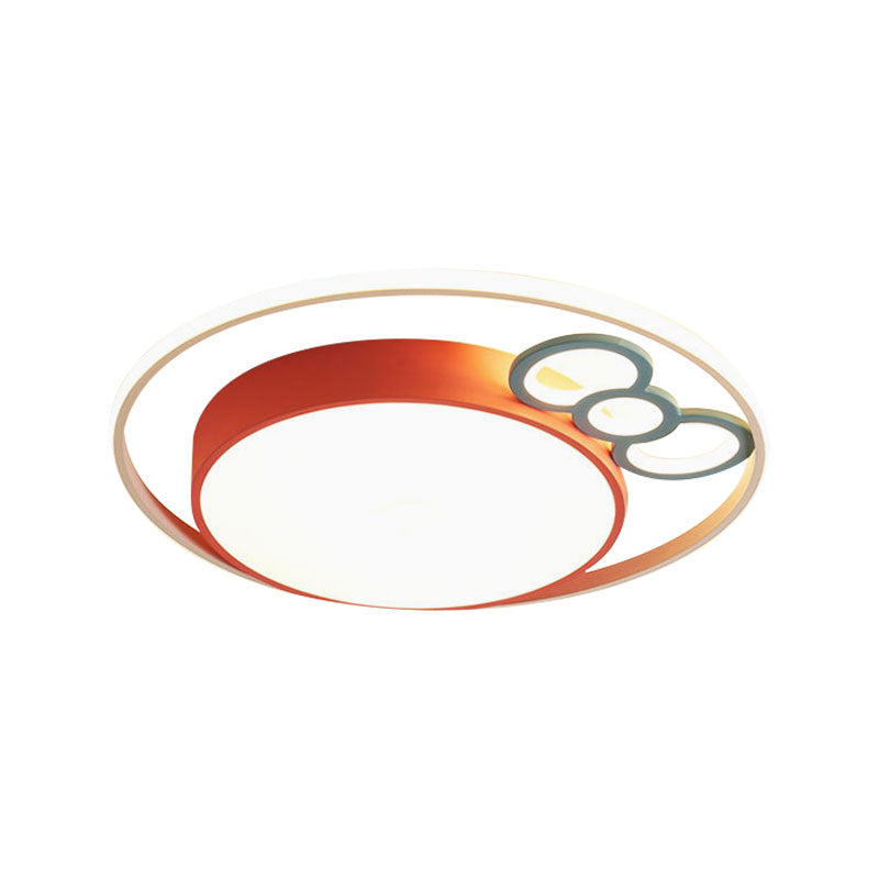 Kids Led Ceiling Light With Bow Design In Pink/Blue Finish Warm/White Available 18’/23’ Dia