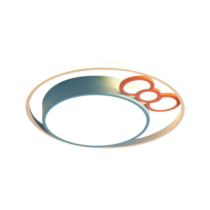 Kids Led Ceiling Light With Bow Design In Pink/Blue Finish Warm/White Available 18’/23’ Dia