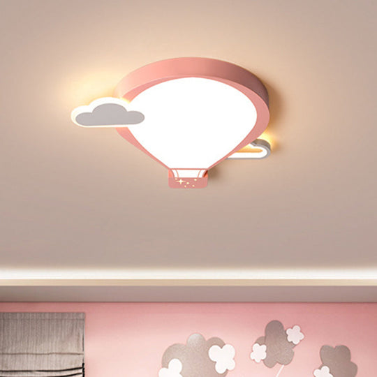 Colorful Hot Air Balloon Ceiling Light - Led Flushmount Lamp In 18/21.5 Width
