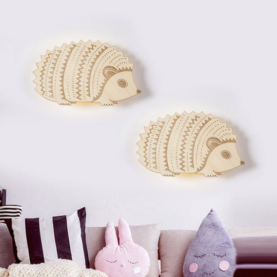 Hedgehog Led Wall Sconce For Kids Bedside - Left/Right Facing Flush Mount