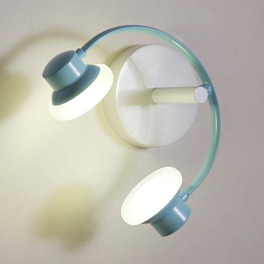 Childrens Creative Headphone Wall Light Kit - Acrylic Led Sconce Lighting In Blue/Pink