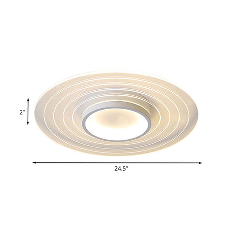 Ultra - Thin Disk Flushmount Led Acrylic Flush Lighting 16.5’/20.5’/24.5’ - White In