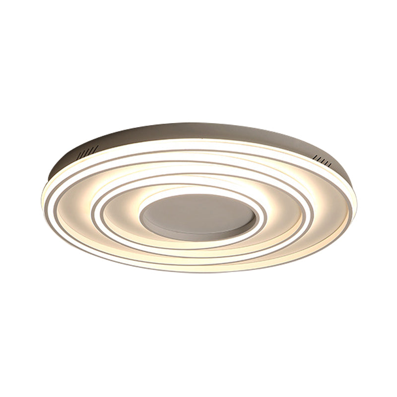 Simple 2 - Loop Acrylic Ceiling Light Led Flush Lamp For Bedroom - 18’/23’ Width Mountable White