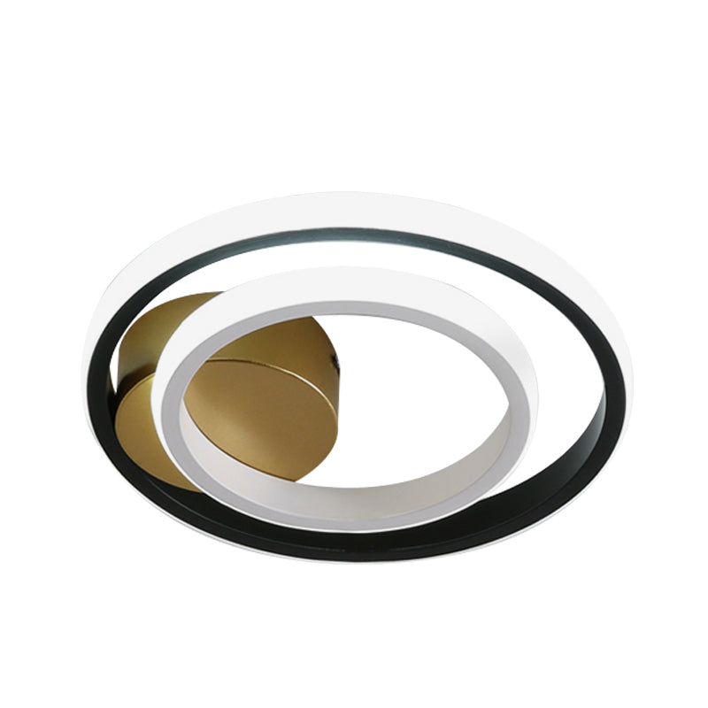 Minimalist Led Acrylic Flush Mount Ceiling Light Fixture - White/Black Round/Square Ring Flushmount