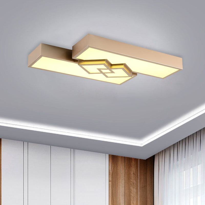 30’/39’ Modern Metallic Led Gold Flushmount Ceiling Light For Living Room